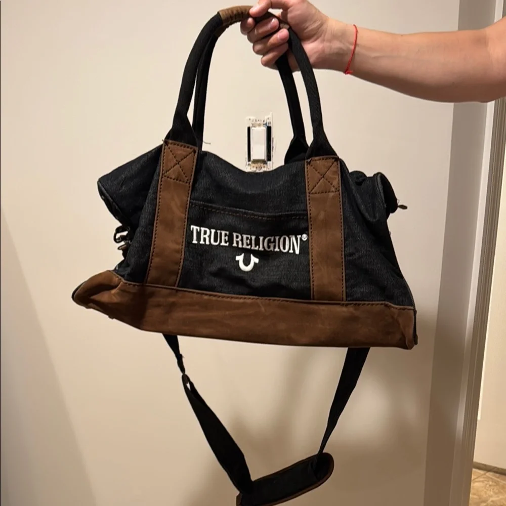 Brand New True Religion Black and Brown Duffel Bag